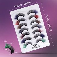 7 Paar 3D Farbige Synthetische Wimpern Set Maschinengefertigt für Festliche Silvester-Cosplay-Partys Bühnen-Make-up-Aufführungen