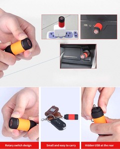 Ngoài trời RTS không thấm nước USB sạc <span class=keywords><strong>Torch</strong></span> ánh sáng xách tay <span class=keywords><strong>LED</strong></span> Mini Đèn pin keychain cho đi bộ đường dài & cắm trại ABS cơ thể đèn - Product Image 6