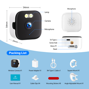 Caméra de sécurité <span class=keywords><strong>WiFi</strong></span> à fixation sur fenêtre, alimentation par prise secteur, 3MP HD, vision nocturne couleur, audio bidirectionnel, caméra de <span class=keywords><strong>surveillance</strong></span> intérieure pour la maison - Product Image 6