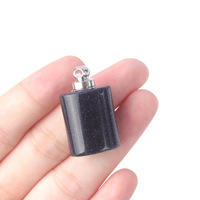 Pendentif rectangulaire pour flacon de parfum et d'huile essentielle, breloque de collier DIY avec finition polie et émaillée