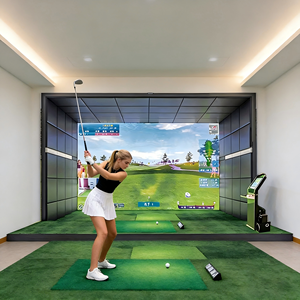 Simulateur de golf avec moniteur de lancement, analyseur de swing 3D, système d'entraînement de golf en salle et parcours de golf virtuel - Product Image 1
