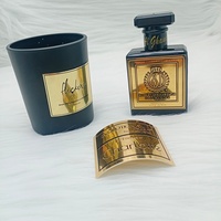Étiquette autocollante personnalisée en métal gaufré pour logo de bougie, pour pots de bougie de luxe métalliques