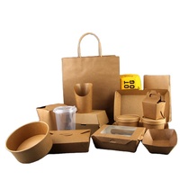 Boîte de papier de frites à emporter emballage alimentaire boîtes de kraft de burger d'aile de poulet personnalisées conteneur de boîte de restauration rapide à emporter