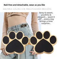 Kancing Logam Bentuk Cakar Kucing Lucu untuk Mengencangkan Pinggang Celana Jeans, Rok, Celana Panjang, Tanpa Paku, Dapat Dilepas, Bentuk Cakar Kucing