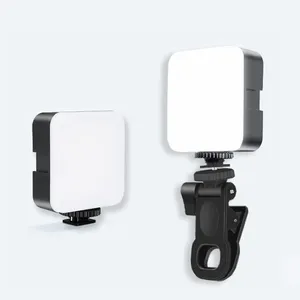 Mini luz LED para fotografia de vídeo com braçadeira, luz de bolso ajustável para câmera e smartphone, 49 unidades