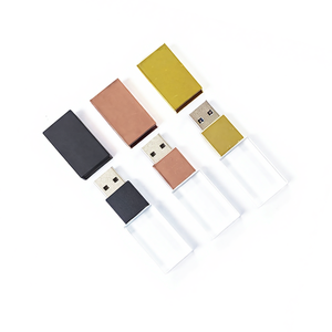 Le plus chaud personnalisé Led éclairer verre clé USB haute vitesse 2.0 lin USB boîte photographie mariage clé USB - Product Image 4