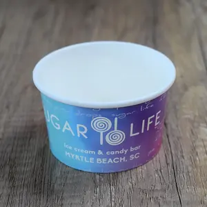 Fábrica al por mayor OEM ODM Diseño personalizado 3 oz 4 oz Tazas de helado con tapa de papel - Product Image 2