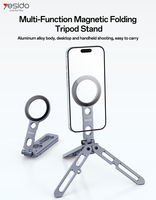 Support de téléphone pliable magnétique multifonctionnel Yesido en alliage d'aluminium avec poignée antidérapante en silicone, pour main et bureau, C231