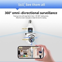 Caméra ampoule WiFi double objectif, application Tuya, vision nocturne 1080P, 360° °   Installation facile de la vidéosurveillance intérieure
