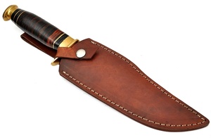 Đẹp sizzco handmade Damascus thép cố định lưỡi săn bắn Cắm Trại Skinner dao xử lý xếp chồng lên nhau da với Brass Clip - Product Image 4