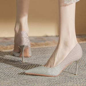 Tacones Altos de Verano, Elegantes y Sensuales, Zapatos de Punta Cerrada para Boda, Diseño Antideslizante para Banquetes - Product Image 3