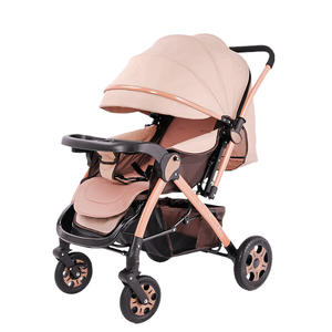 Poussette <span class=keywords><strong>BB</strong></span> pliable en lin toutes saisons pour bébé 2-Way Push 4 Roues amortissantes en caoutchouc avec modes inclinaison et assise - Product Image 5