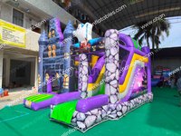 Château Gonflable Halloween avec Toboggan et Parcours d'Obstacles