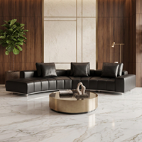Canapé 3 places en cuir véritable minimaliste italien, canapé droit moderne avec pieds en métal pour salon