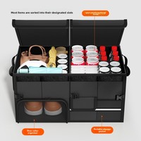 Boîte de rangement pliable en tissu Oxford pour bagages, cargaison, voyage, voiture, coffre, organisateur pour voitures, SUV et camions, grande capacité, 8 à 11 compartiments