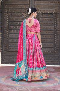 Lehenga Choli para mujer con blusa de diseñador de bordado pesado y Dupatta traje festivo étnico de fiesta de boda indio tradicional - Product Image 2