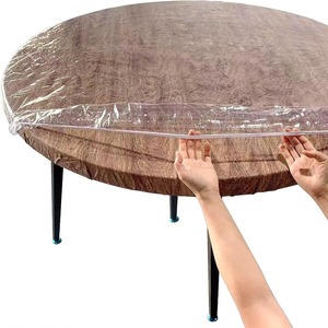 <span class=keywords><strong>Nappe</strong></span> <span class=keywords><strong>ronde</strong></span> <span class=keywords><strong>transparente</strong></span> de qualité supérieure pour l'extérieur, résistante, avec bord élastique, imperméable et lavable - Product Image 6