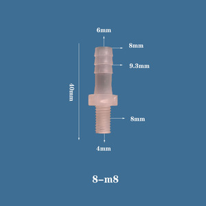 Conector de tubo de plástico roscado macho y hembra métrico M8, accesorio de lengüeta para manguera de 13/32 \ "<span class=keywords><strong>con</strong></span> <span class=keywords><strong>codo</strong></span> recto para accesorios de tubería - Product Image 4