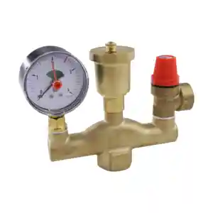 ZL-4022 Brass Boiler Parts Safety Relief Valve With Manometer Safety Valve Group