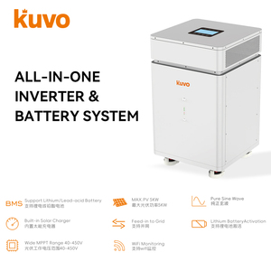 Sistema de Almacenamiento de Energía Solar para el Hogar y Comercios <span class=keywords><strong>KUVO</strong></span> Todo en Uno, Batería de 6KW 16KWH Lifepo4, Inversor Híbrido de Onda Sinusoidal Pura - Product Image 2