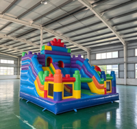 Trampoline de jardin de haute qualité, directement de l'usine, avec toboggan gonflable commercial pour enfants.