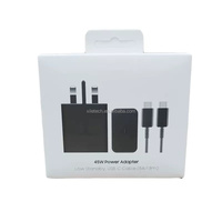 Cargador Portátil T4511 de 45W, Adaptador de Carga Súper Rápida Tipo C, Cargador de Viaje con Enchufe EU, UK, US, Cable USB-C de 1.8m para Samsung S25 S26U