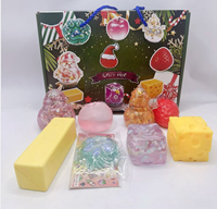 Coffret Cadeau de Noël 24 Pièces : Calendrier de l'Avent avec Jouets Squishy Anti-Stress à Presser pour Enfants et Fêtes