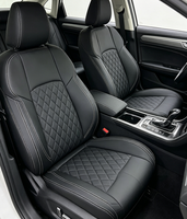 Pour la plupart des véhicules, protection de siège auto complète en cuir premium antidérapant à motif diamant, résistante à l'usure, noire