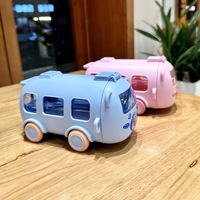 Seaygift - Vaso de Agua de Plástico Creativo para Niños, Botella de Agua de Plástico Portátil con Correa para Niños, Gimnasio, Viajes, Autobús, con Tapa y Pajita