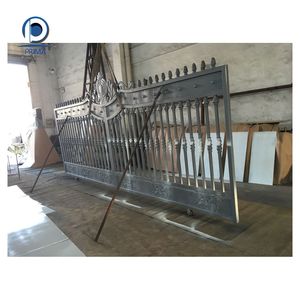 Sang Trọng Pháp Biệt Thự Rèn Sắt Vật Liệu Thép Không Gỉ Điều Khiển Từ Xa Chống Trộm Đôi Mở Cửa Trượt Cổng Đu - Product Image 1