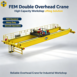 เครนเหนือศีรษะแบบคานคู่ FEM เครน<span class=keywords><strong>สะพานไฟ</strong></span>ฟ้าสำหรับงานหนัก อุปกรณ์ขนย้ายวัสดุ ยี่ห้อ SHENLI มอเตอร์ไฟฟ้ากระแสสลับ <span class=keywords><strong>3</strong></span> เฟส 30 เมตร - Product Image 2
