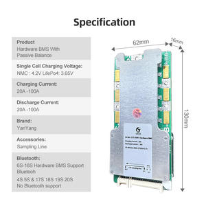 เปลี่ยนแบตเตอรี่48V 17S 80A BMS สำหรับ2ล้อ<span class=keywords><strong>3</strong></span>ล้อ<span class=keywords><strong>3</strong></span>.7V 18650 NCM ชุดแบตเตอรี่ Li-ion PCB และ PCBA ประเภทผลิตภัณฑ์ - Product Image 2