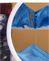 Décoration d'intérieur : Sablier artistique cinétique à mouvement liquide, Paysage marin profond, pour cadeau