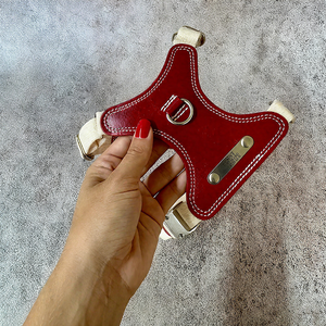Set tali Harness kulit Vegan mewah kustom nama pribadi untuk Bulldog Perancis, Pug, Cavalier, anjing servis Dachshund - Product Image 3