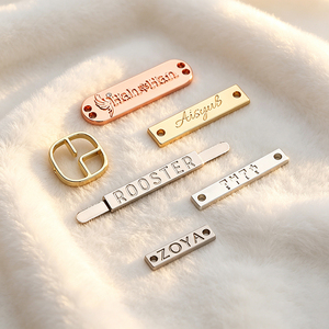 Fashion Custom Metal Brand <b>Name</b> <b>Plates</b> Accept Custom Artwork Sew-on Metal Logo Tags Private Label Metal Emblems - Product Image 2