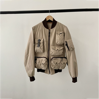 Benutzer definierte Großhandel Hochwertige Fallschirm Fracht Taschen Rippen Bomber jacke für Streetwear Herren