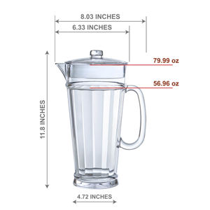 เหยือกแก้ววัสดุ Tritan ไม่มีสาร BPA เหยือกพลาสติกทนทาน - Product Image 2