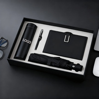 Coffret Cadeau d'Entreprise de Luxe : Carnet Personnalisable avec Tasse Thermos, Stylo et Parapluie