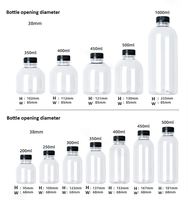 Bouteille en plastique PET de 200 ml, 350 ml, 500 ml, 1 L avec bouchon à vis, emballage pour boissons, conteneur pour thé au lait, boissons froides, vente en gros