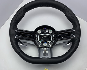 Volante Deportivo de Cuero y Fibra de Carbono para <span class=keywords><strong>Mercedes</strong></span> <span class=keywords><strong>Clase</strong></span> C <span class=keywords><strong>180d</strong></span> AMG W204/W211/W213/W205 C63/E63/S63/G63/G65/GTS/GTR/GLA/GLB - Product Image 4