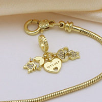 Bracelet pendentif en zircon en forme de cœur pour garçons et filles, bijoux de mode, vente en gros