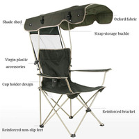 Vente chaude Personnalisé Extérieur Réglable Portable Pliant Pliable Voyage Camping Pelouse Parasol Plage Pêche Chaise Avec Auvent