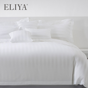 ELIYA Wholesale Custom Modern Folded White 3cm Stripe <strong>Double</strong> <strong>Fluffy</strong> Hotel Luxury <strong>Bedding</strong> Sets Egyptian Cotton - Product Image 1