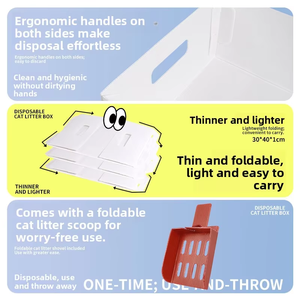 Caja de arena plegable desechable para gatos al por mayor, bandeja de inodoro portátil impermeable personalizada para viajes, <span class=keywords><strong>precio</strong></span> directo de fábrica, <span class=keywords><strong>arenero</strong></span> para mascotas - Product Image 5