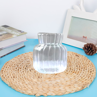 Vente en gros personnalisé centre de table de mariage soufflé à la main en cristal clair grand vase rond en verre à fleurs