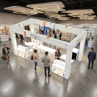 Stand d'exposition moderne 3x6 avec comptoir rétroéclairé, design personnalisé, pour salon professionnel