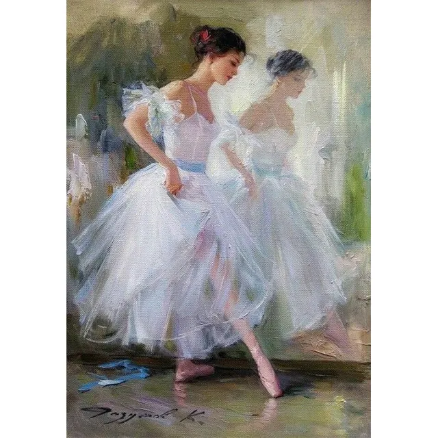 Paintings Ballet Dancer Pictures Hand Painted Abstract Knife Oil Painting On Canvas Wall Art For Living Room Home Decor