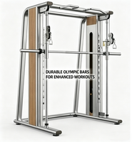 Máquina de fuerza Athspo Integrated Power Rack de acero inoxidable - Máquina Smith todo en uno con Lat Pulldown, Low Row y Cable Crosser
