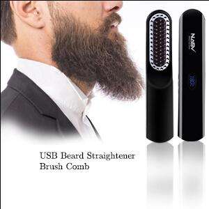 Brosse lissante USB pour <span class=keywords><strong>barbe</strong></span>, peigne chauffant de bonne qualité, chargeur pour cheveux, revêtement en céramique, nouveauté <span class=keywords><strong>2021</strong></span> - Product Image 3