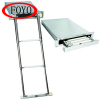 Échelles pliantes à 4 marches en acier inoxydable 304 de haute qualité pour piscine et kayak, pièces de bateau de la marque FOYO, vente chaude